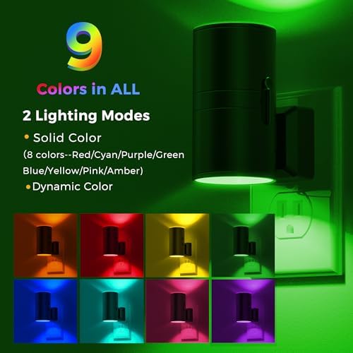 L LOHAS LED Night Light, Remote Control, RGB Color Changing, 1 Pack - Image 3