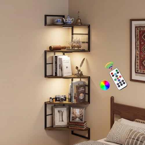 Corner Floating Shelves with Lights by Eostbe
