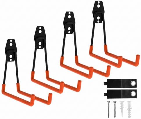 Garage Hooks, 4 Pack Large Square Wall Hooks by CRXCRC
