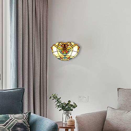 LITFAD Tiffany-Style Wall Light Fixtures Victorian Design Handmade Stained - Image 3