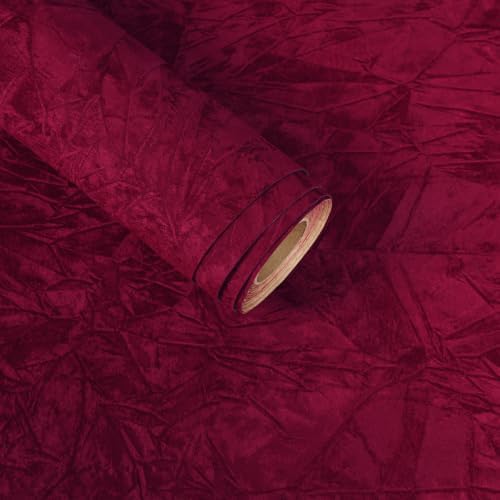 VaryStyle Burgundy Red Velvet Drawer Liner Self Adhesive Velvet Wallpaper by VaryStyle