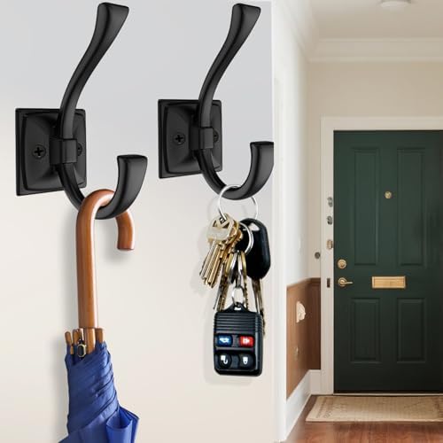 TOFIIGREM 2 Pack Antique Black Coat Robe Hooks - Image 5