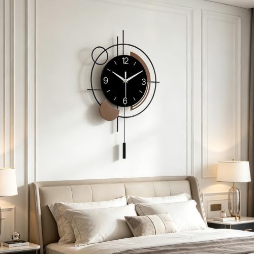 Wall Clock with Pendulum Large Silent Battery Clock - Image 7