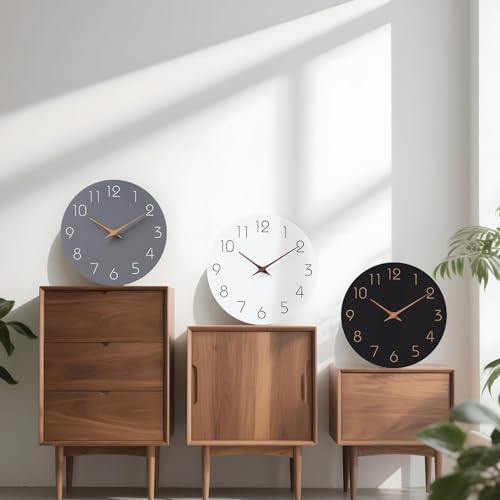 Mosewa Wall Clock 12" Modern Battery Operated Silent Simple - Image 4
