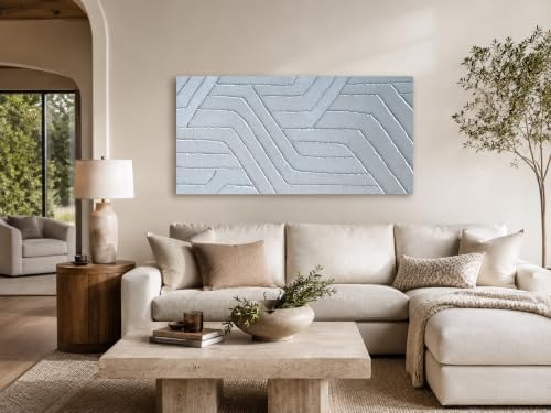 Arjun Hand Painted Wall Art Silver Glossy Grey Canvas Framed Large 40"x20" - Image 2