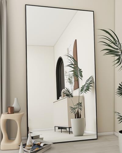 Koonmi 76"x34" Floor Mirror Full Length, Large Black Mirror by KOONMI