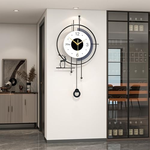 25" Modern Pendulum Wall Clock – Silent Non-Ticking Battery Design - Image 4