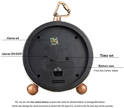 Maxspace 5.2in Desk Clock, Retro Silent Analog Clock Non-Ticking & Battery - Image 6
