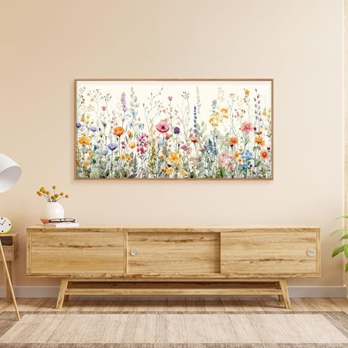 FWIEXA Floral Canvas Wall Art, Framed Wildflower Pictures Wall Decor, Large - Image 4