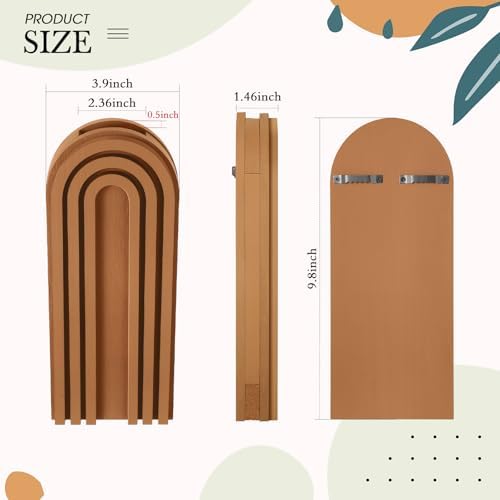 Ziliny 4 Pack Boho Wall Planters Wood Hanging Vases Indoor, Mixed Colors - Image 2