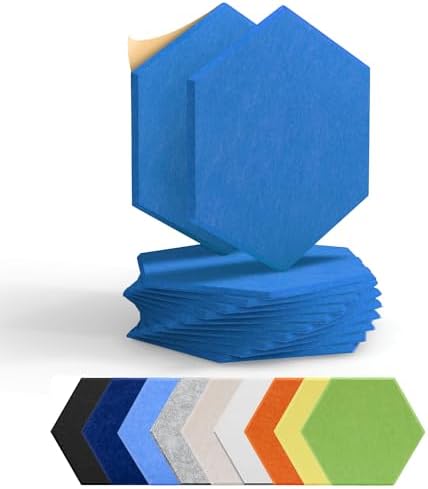 Self-adhesive Sound Proof Panels Hexagon Wall Panels 12''X10''X0.4'', Sound by Soundsbay