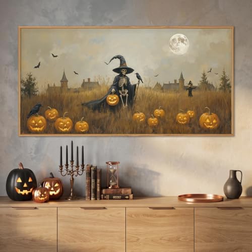 Celestdeco Halloween Ghost Reaper Framed Canvas Wall Art Set-40×20"×1 - Image 2