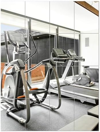 Home Gym Mirror Tiles, Large Square Workout Mirrors by Delma