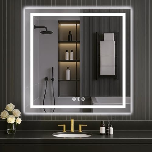 LOAAO 40"X40" LED Bathroom Mirror by LOAAO