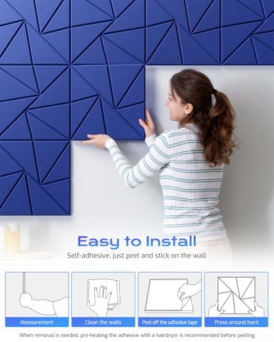 22 Pack Self-Adhesive Acoustic Panels, Sound Proof Foam Panels - Image 6