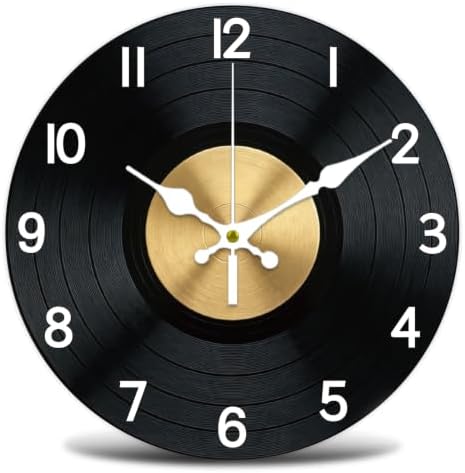 Vinyl Record Wall Clock Silent Non-Ticking 12" by WHIMSTITCH