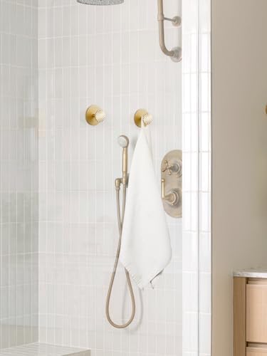 2 Pack Adhesive Coat Hooks for Bathrooms Gold Wall Robe Towel Hooks for Hanging - Image 4