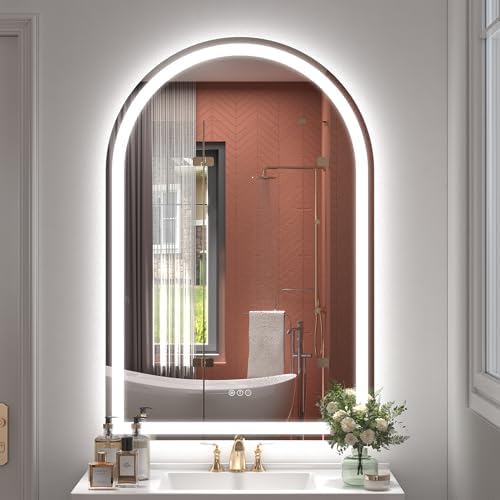 32x48 Inch Arched LED Mirror for Bathroom by CHARMOR