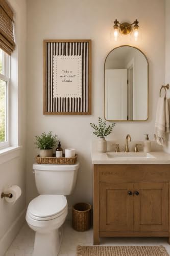Framed Bathroom Wall Art Funny Take a Seat Sweet Cheeks Quote Wall Decor - Image 4