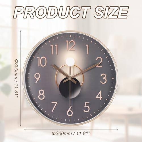 PATIKIL 12 Inch Modern Wall Clock, Silent Non-Ticking Wall Clocks Sweep - Image 2