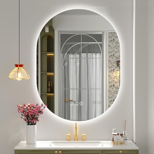 SMIROR 28x36 Oval Backlit LED Bathroom Vanity Mirror by SMIROR