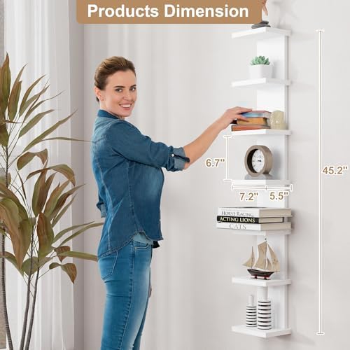 Fun Memories 7 Tier Wall Shelf Unit, Vertical Storage Tower - Image 2