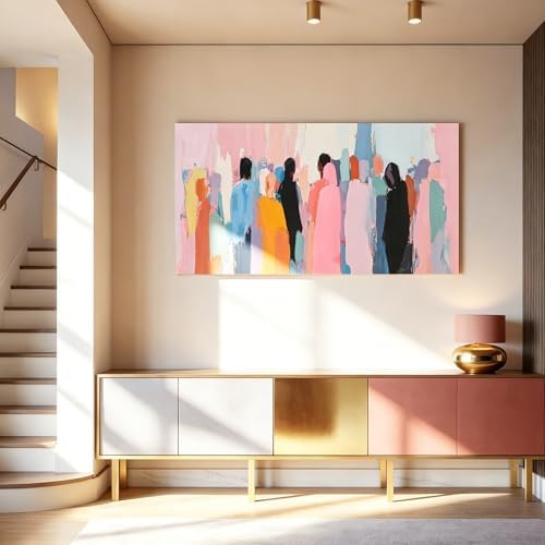 I@U Modern Colorful Wall Art Prints Minimalism Pink Canvas Wall Art Decor - Image 5