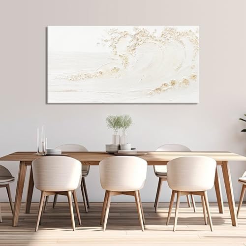 Canvas Wall Art Decor White Wall Art Silent Waves - Image 3