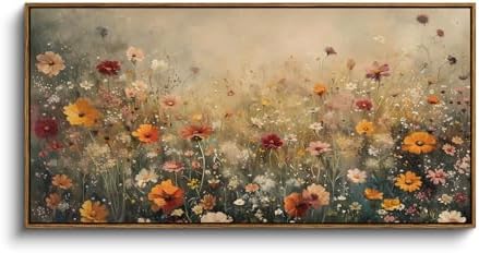 InSimSea Extra Large Framed Vintage Wall Art, Flower Wildflower by InSimSeaArt