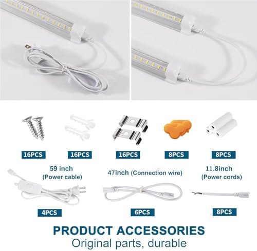 Led Shop Lights, Led Shop Lights 4FT 50W 6500K 7000LM Clear White, Shop Light - Image 4