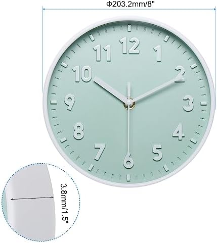 PATIKIL 8 Inch Wall Clock, 3D Number Quartz Battery Operated Silent Non-Ticking - Image 2