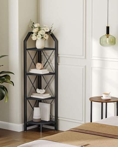 CHOEZON 4-Tier Corner Shelf, Industrial Corner Bookshelf, 47.6" Corner Storage by Choezon