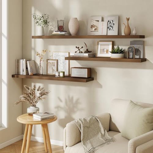 Fun Memories 48 Inch Floating Shelves, 9.3 Inch Deep Wall Shelves - Image 2