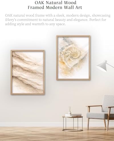 iHery 12x16in Beige Limestone Framed Abstract Wall Art - Image 6