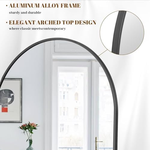 Koonmi 67x30 Arched Full Length Mirror, Floor Mirror - Image 5