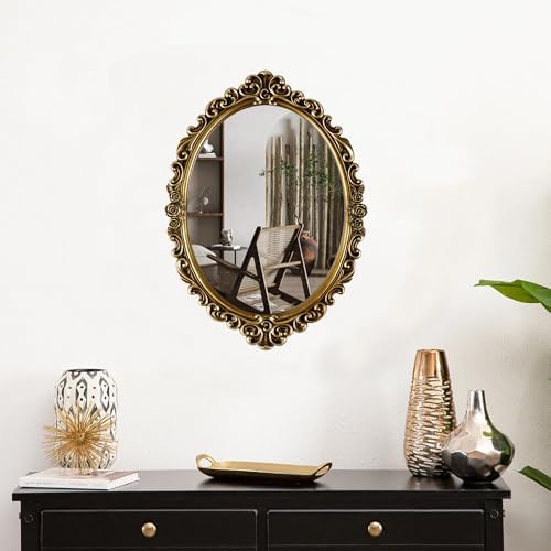 OIGUMR Medium Oval Wall Mirror Resin Frame Size：20.4 x 14.5 inch - Image 2