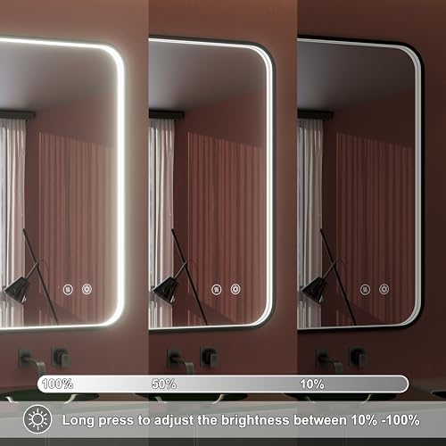 28"x36" Black LED Bathroom Mirror - Image 3