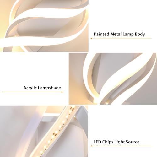 DELIPOP Modern LED Wall Sconce, 3000K Spiral Indoor Wall Light, 21W Acrylic LED - Image 3