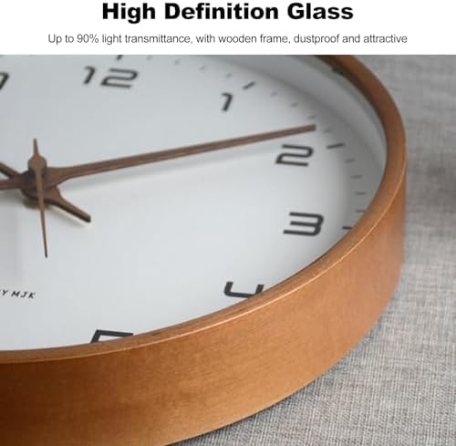 Ergocar Wall Clock, Modern Silent No Ticking Round Wooden Wall Clock Battery - Image 4