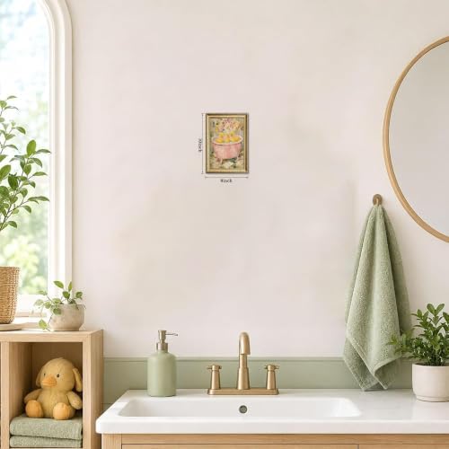 Gold Framed Vintage Duck Wall Art, Cute Duck Bathtub Print - Image 4