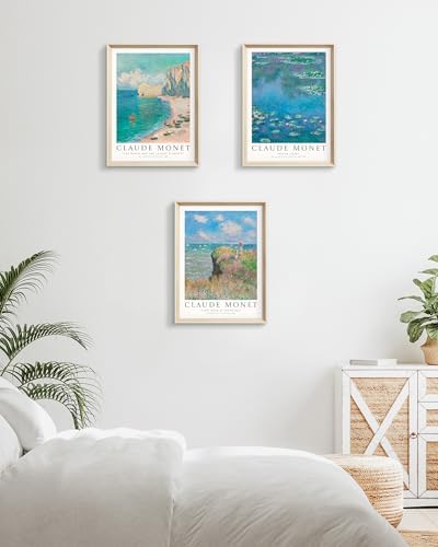 HesenDot Framed Wall Art, Claude Monet Impressionism Canvas Prints Set - Image 5