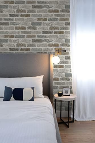 NextWall Washed Faux Brick Smooth Peel and Stick Wallpaper - Image 5