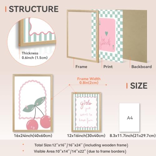 YZELY Preppy Girl Room Wall Art Set of 3, Sage Green Coquette Poster Prints - Image 7