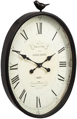 Creative Co-Op Oval Metal Wall Clock by Unknown