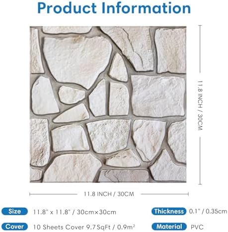 COMSTICKC 3D Peel and Stick Faux Stone Wall Panels - Image 5