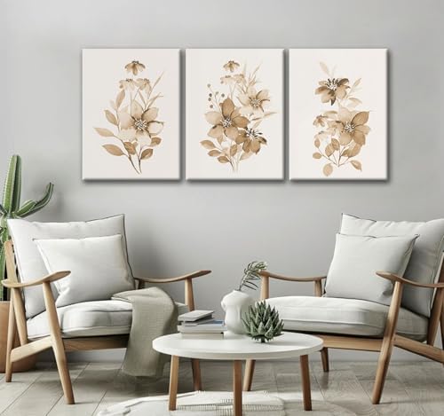 Neutral Botanical Canvas Wall Art Set of 3 - Image 5