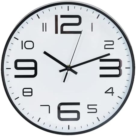 Wall Clock Modern Non-Ticking Battery Operated Wall Clocks Silent Quartz by BAKBRAND