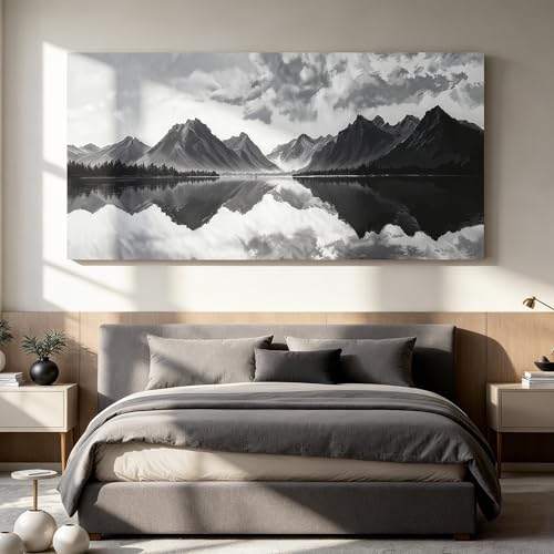 I@U Large Landscape Wall Art Living Room Decor Modern Black And White Wall Art - Image 2