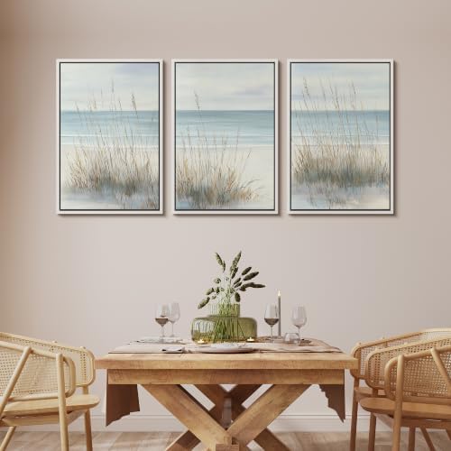 MUDECOR Framed Canvas Print Wall Art Set Coastal Dune Grass - Image 2