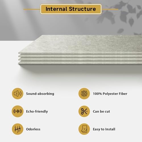 6 PCS Acoustic Panels, 47.2" x 23.6" Self-Adhesive Soundproof Wall Panels - Image 4